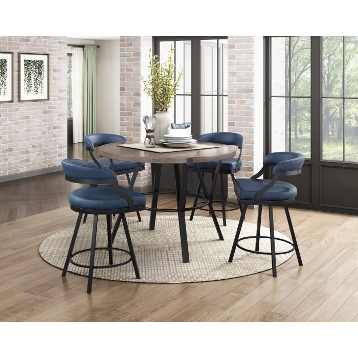 5565-24BU Swivel Counter Height Chair, Set of 2 - 5565-24BU