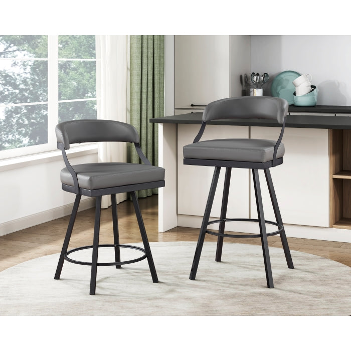 5565-24GY Swivel Counter Height Chair, Set of 2 - 5565-24GY