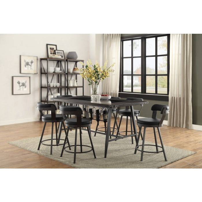 5566-24BK3A Swivel Counter Height Chair, Set of 2 - 5566-24BK3A