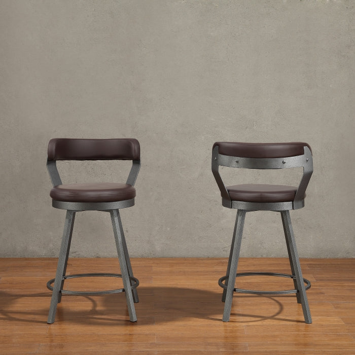 5566-24BR3A Swivel Counter Height Chair, Set of 2 - 5566-24BR3A