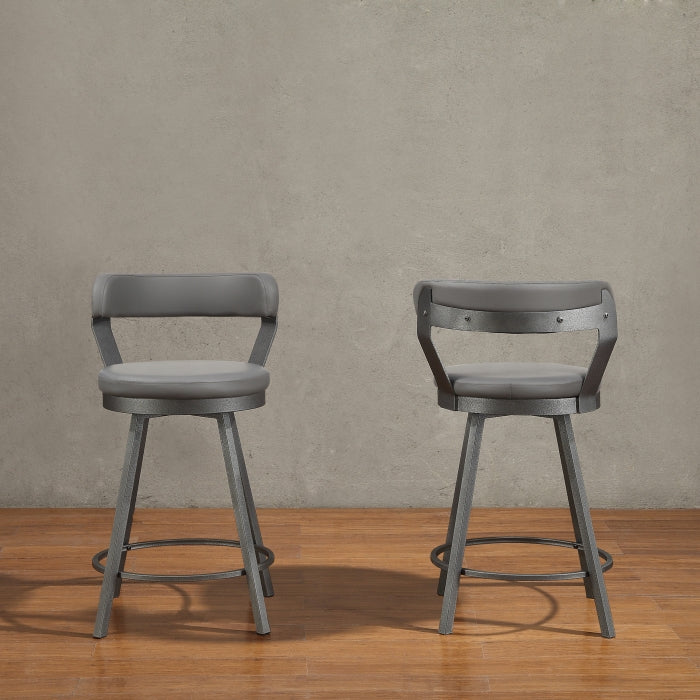 5566-24GY3A Swivel Counter Height Chair, Set of 2 - 5566-24GY3A