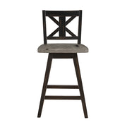 5602-24BK Swivel Counter Height Chair, Black, Set of 2 - 5602-24BK