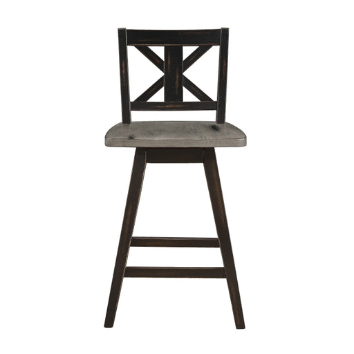 5602-24BK Swivel Counter Height Chair, Black, Set of 2 - 5602-24BK