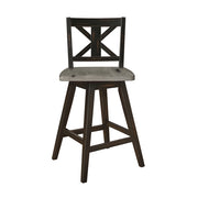 5602-24BK Swivel Counter Height Chair, Black, Set of 2 - 5602-24BK
