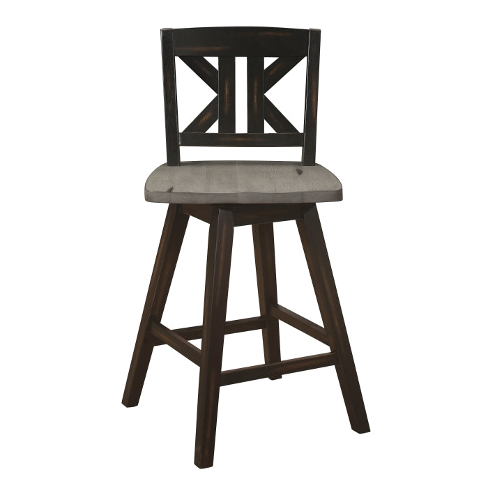 5602-24BKS1 Swivel Counter Height Chair, Set of 2 - 5602-24BKS1