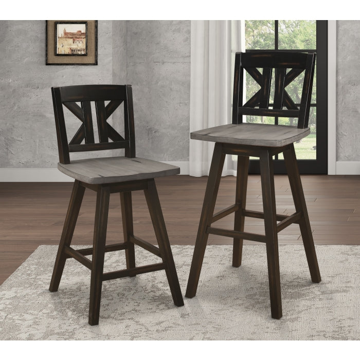 5602-24BKS1 Swivel Counter Height Chair, Set of 2 - 5602-24BKS1