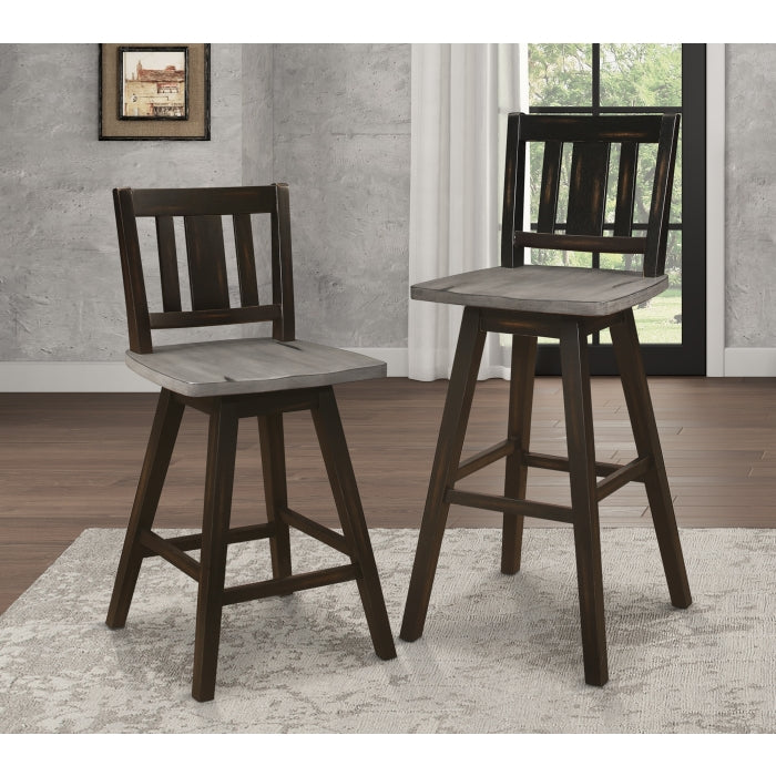 5602-24BKS2 Swivel Counter Height Chair, Set of 2 - 5602-24BKS2