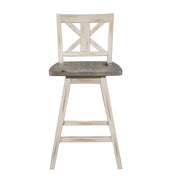 5602-24WT Swivel Counter Height Chair, White, Set of 2 - 5602-24WT