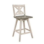 5602-24WT Swivel Counter Height Chair, White, Set of 2 - 5602-24WT