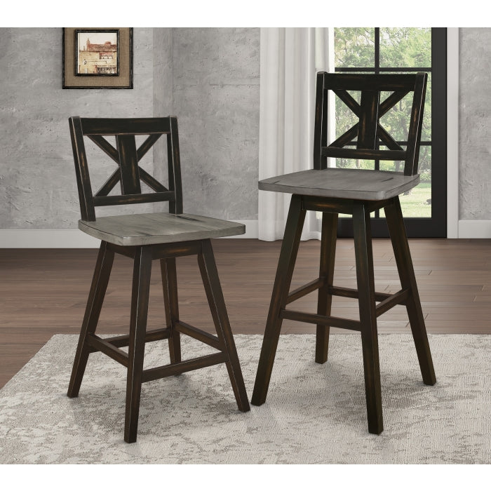 5602-29BK Swivel Pub Height Chair, Set of 2 - 5602-29BK