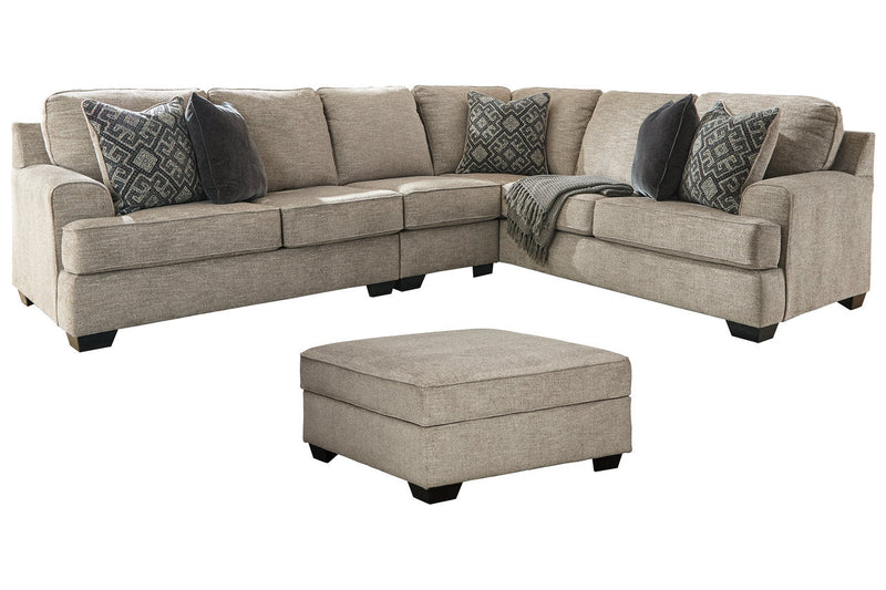 Bovarian Stone 3-Piece Sectional with Ottoman -  Ashley - Luna Furniture