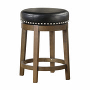 5681BLK-24 Round Swivel Counter Height Stool, Black, Set of 2 - 5681BLK-24