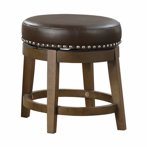 5681BRW-18 Round Swivel Stool, Brown, Set of 2 - 5681BRW-18