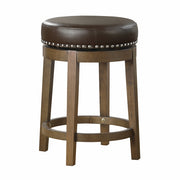 5681BRW-24 Round Swivel Counter Height Stool, Brown, Set of 2 - 5681BRW-24