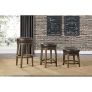 5681BRW-24 Round Swivel Counter Height Stool, Brown, Set of 2 - 5681BRW-24