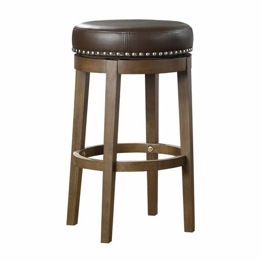 5681BRW-29 Round Swivel Pub Height Stool, Brown, Set of 2 - 5681BRW-29