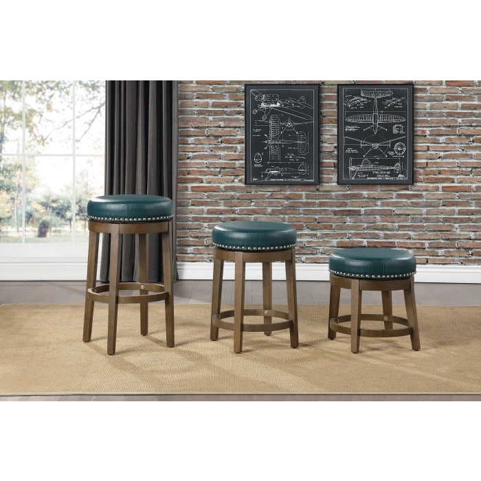 5681GEN-24 Round Swivel Counter Height Stool, Green, Set of 2 - 5681GEN-24