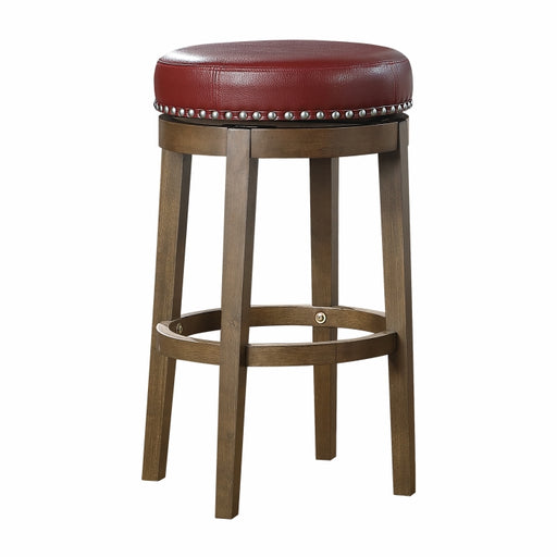 5681RED-29 Round Swivel Pub Height Stool, Red, Set of 2 - 5681RED-29