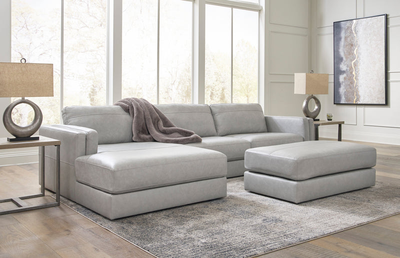 Amiata Glacier Leather 2-Piece LAF Chaise Sectional -  Ashley - Luna Furniture