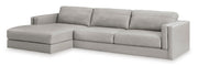 Amiata Glacier Leather 2-Piece LAF Chaise Sectional -  Ashley - Luna Furniture