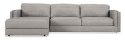 Amiata Glacier Leather 2-Piece LAF Chaise Sectional -  Ashley - Luna Furniture