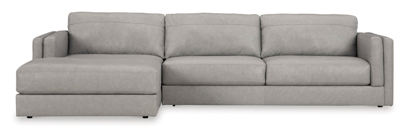 Amiata Glacier Leather 2-Piece LAF Chaise Sectional -  Ashley - Luna Furniture