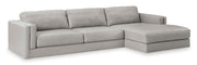 Amiata Glacier Leather 2-Piece RAF Chaise Sectional -  Ashley - Luna Furniture