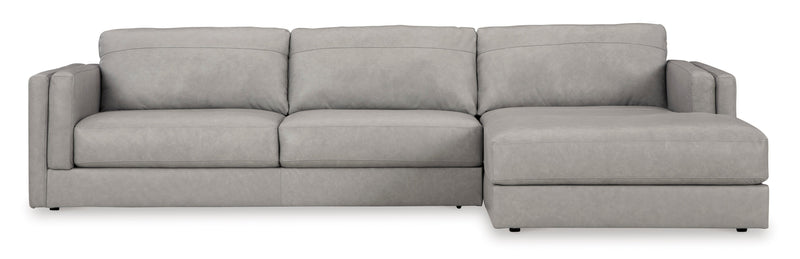Amiata Glacier Leather 2-Piece RAF Chaise Sectional -  Ashley - Luna Furniture