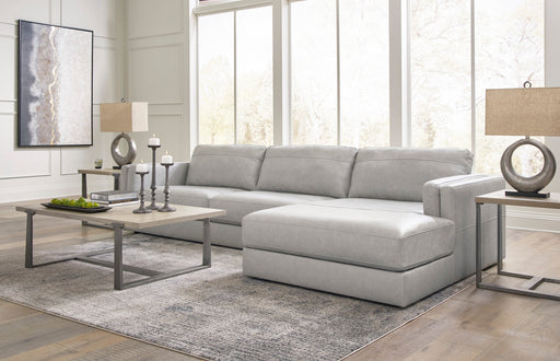 Amiata Glacier Leather 2-Piece RAF Chaise Sectional -  Ashley - Luna Furniture