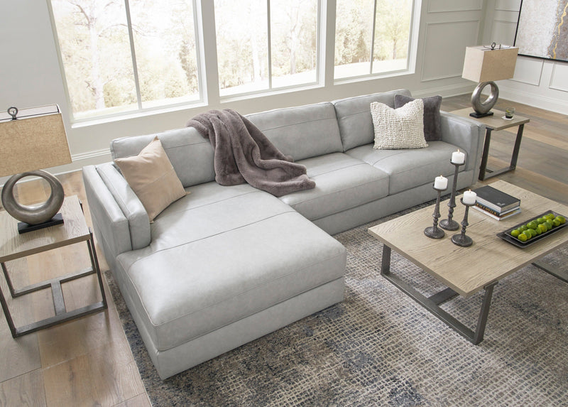 Amiata Glacier Leather 2-Piece LAF Chaise Sectional -  Ashley - Luna Furniture