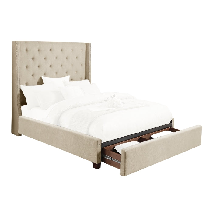 5877KBE-1EKDW* (3)Eastern King Platform Bed with Storage Footboard - 5877KBE-1EKDW*