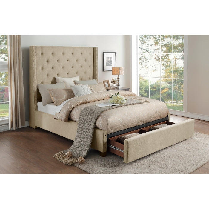 5877KBE-1EKDW* (3)Eastern King Platform Bed with Storage Footboard - 5877KBE-1EKDW*
