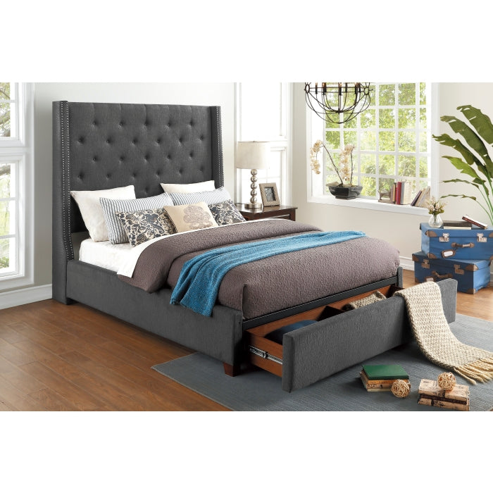5877KGY-1EKDW* (3)Eastern King Platform Bed with Storage Footboard - 5877KGY-1EKDW*
