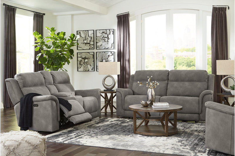Next-Gen DuraPella Slate Power Reclining Sofa, Loveseat and Recliner -  Ashley - Luna Furniture