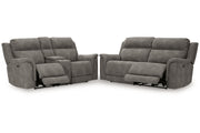 Next-Gen DuraPella Slate Power Reclining Sofa and Loveseat -  Ashley - Luna Furniture