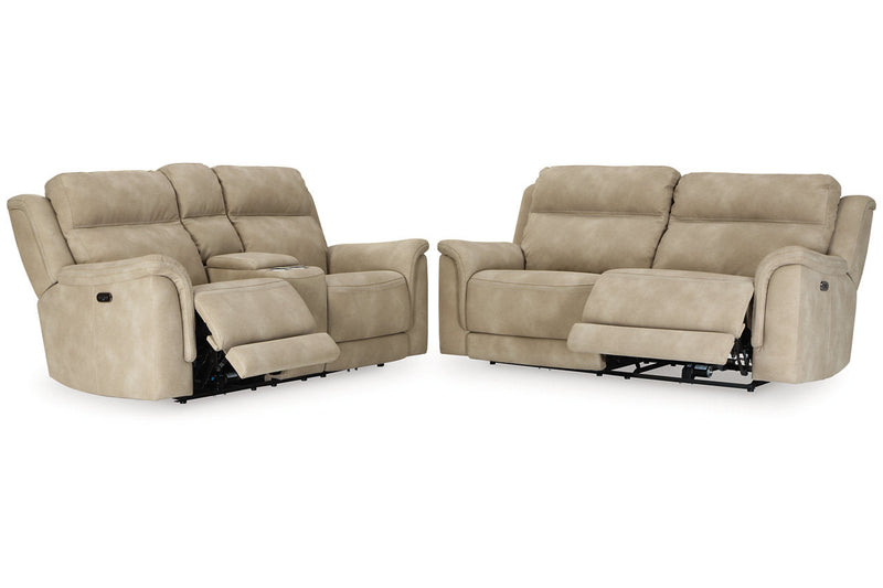 Next-Gen DuraPella Sand Power Reclining Sofa and Loveseat -  Ashley - Luna Furniture