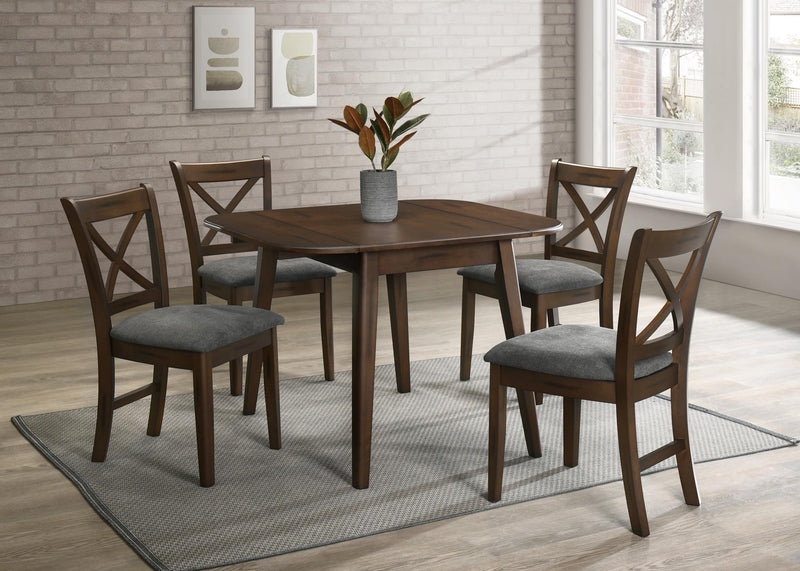 5Pc X - Wood Drop Leaf Dining Set - Gate FurnitureDining Room Set