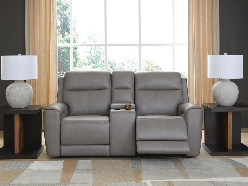 5Z-Comfort Coin Power Reclining Loveseat with Console - PCU1090018