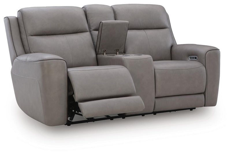 5Z-Comfort Coin Power Reclining Loveseat with Console - PCU1090018