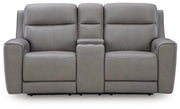 5Z-Comfort Coin Power Reclining Loveseat with Console - PCU1090018