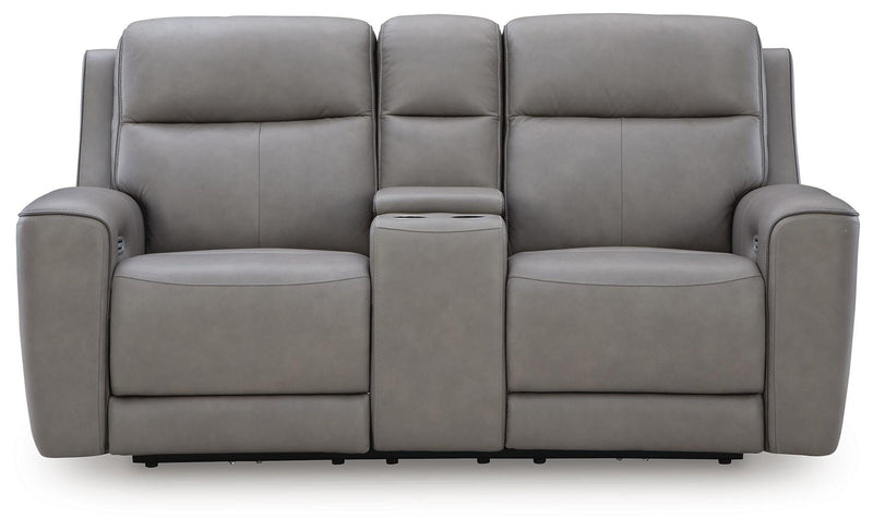 5Z-Comfort Coin Power Reclining Loveseat with Console - PCU1090018