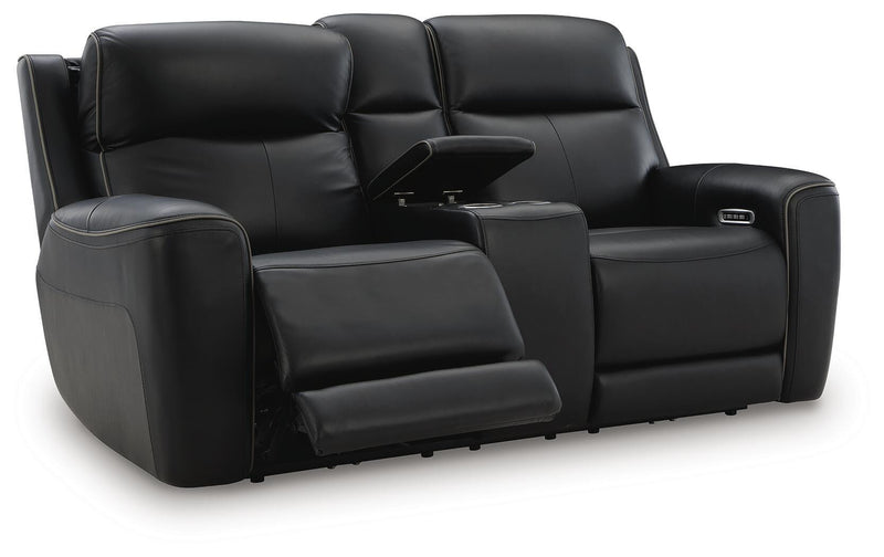 5Z-Comfort Onyx Power Reclining Loveseat with Console - PCU1090218