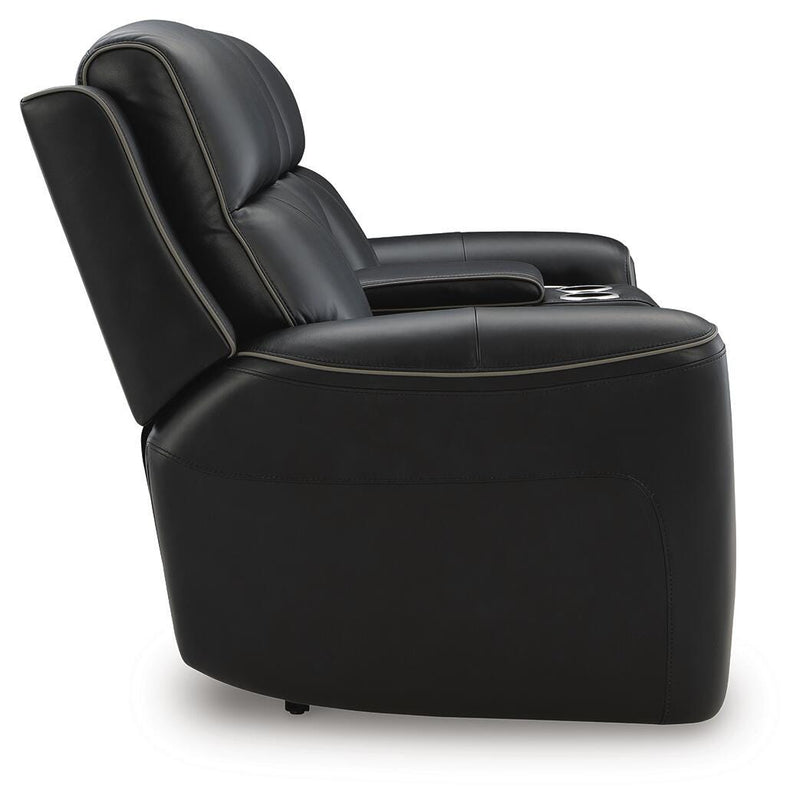 5Z-Comfort Onyx Power Reclining Loveseat with Console - PCU1090218