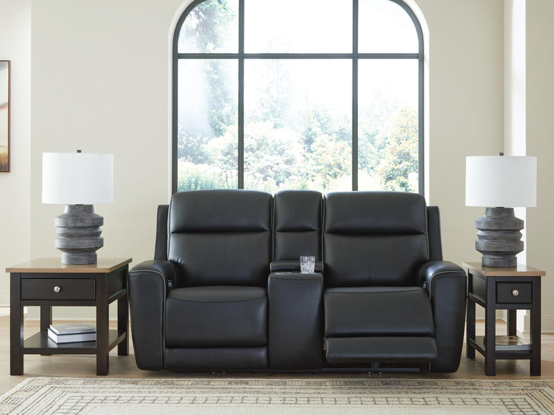5Z-Comfort Onyx Power Reclining Loveseat with Console - PCU1090218