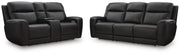 5Z-Comfort Sofa and Loveseat in Onyx - PKG023836