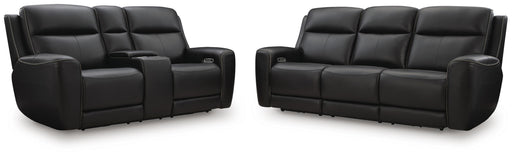 5Z-Comfort Sofa and Loveseat in Onyx - PKG023836