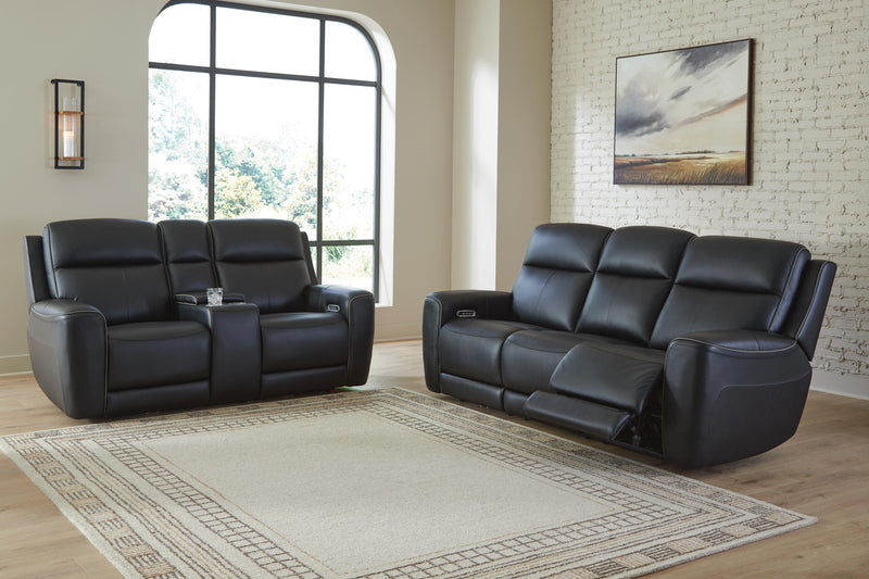 5Z-Comfort Sofa and Loveseat in Onyx - PKG023836