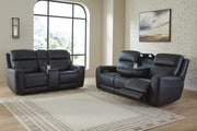 5Z-Comfort Sofa and Loveseat in Onyx - PKG023836
