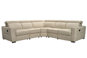 6021 Cream Sectional And Armchair W/ Manual Recliners Set - p14097