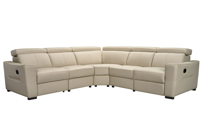 6021 Cream Sectional And Armchair W/ Manual Recliners Set - p14097